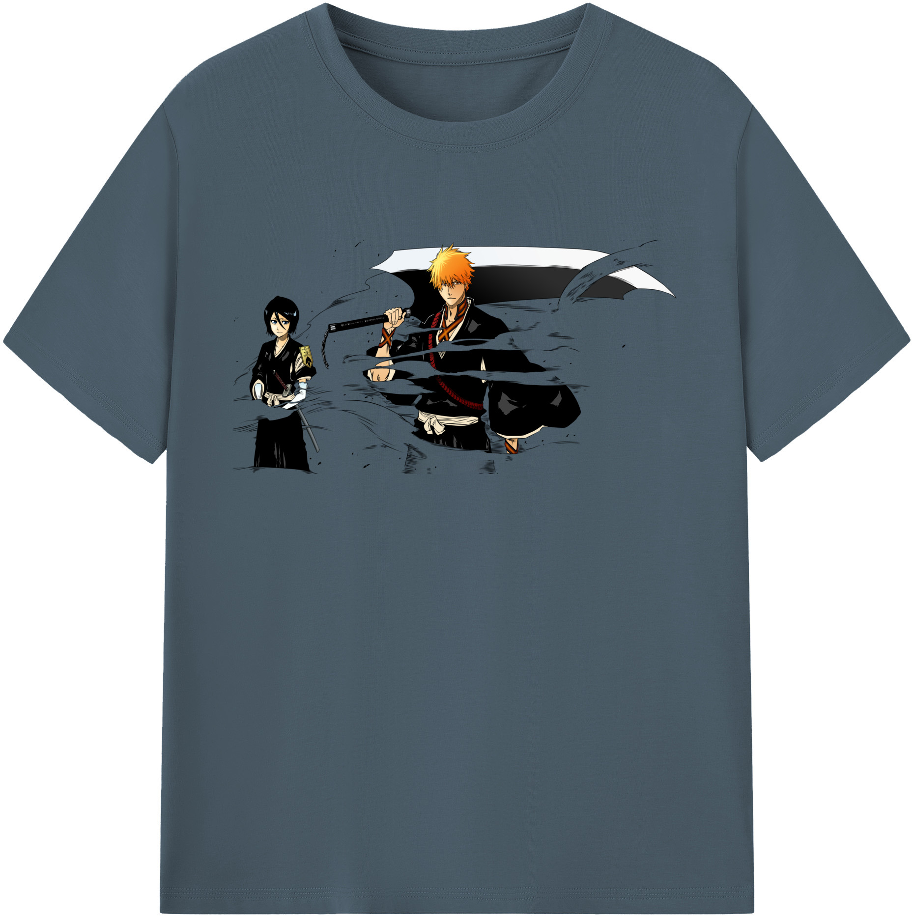 （画像用） ブリーチ 黒崎一護（くろさき いちご）BLEACH Kurosaki Ichigo 綿100％半袖Tシャツ（フロントプリント）